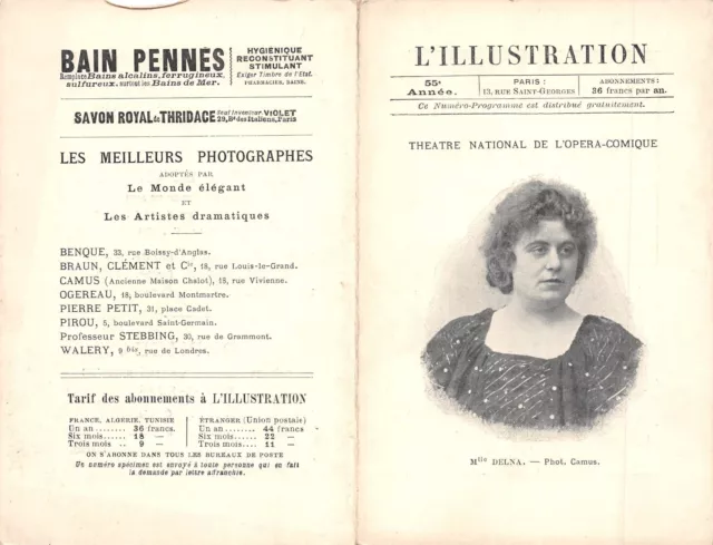 STAR Théâtre Opéra Comique Mademoiselle DELNA photo CAMUS 1897