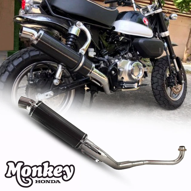 V9 Cromato Sistema Completo Marmitta Deflettori Tubo Fit Honda Monkey 125 2018-22