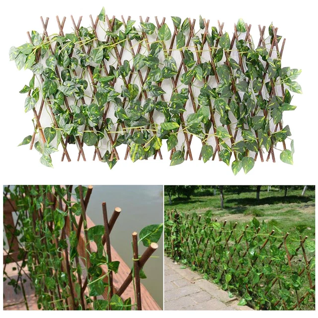 OUTDOOR GARDEN EXPANDABLE Trellis Artificial Ivy Leaves Fence Privacy