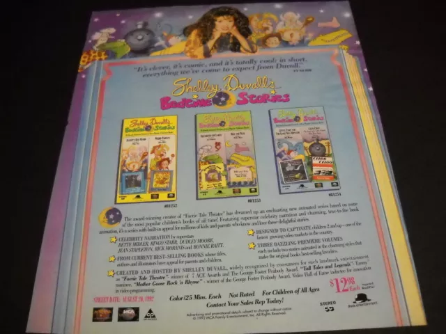 SHELLEY DUVALL clever and comic with BEDTIME STORIES 1992 Promo Poster Ad