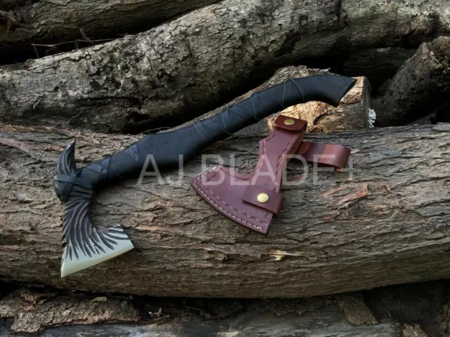 Custom Handmade Viking Axe Carbon Hatchet, Steel Axe, Bearded Axe, Nordic Axe