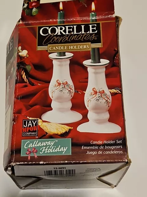 Corelle Callaway Holiday Candle Sticks Holder Set Christmas JAY Imports