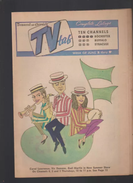 Democrat & Chronicle TV Tab June 1 1967 Carol Lawrence Vic Damone Gail Martin