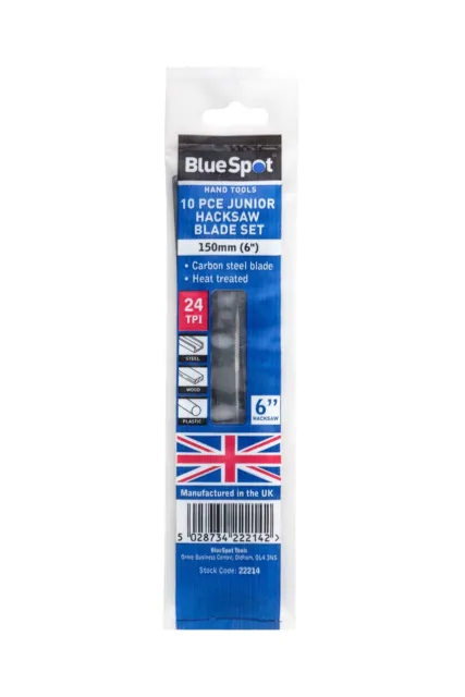 Blue Spot Tools - 10 PCE 150mm (6") British Made Junior Hacksaw Blade Set