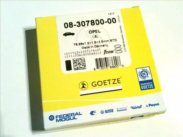 Götze Racing Kolbenringe OPEL GSI 1,6l 16V C16XE X16XEL Z16XE 1.6 08-307800-00