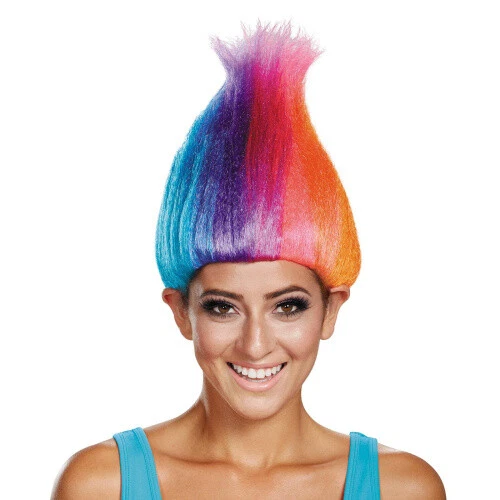Trolls - Rainbow Coloured Adult Troll Wig. Disguise. Brand New