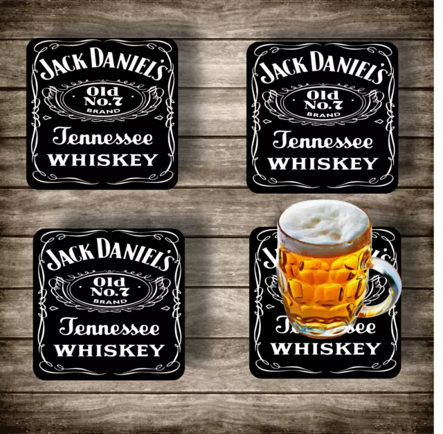 Set of Four Neoprene Drink  Coasters   - Jack Daniels