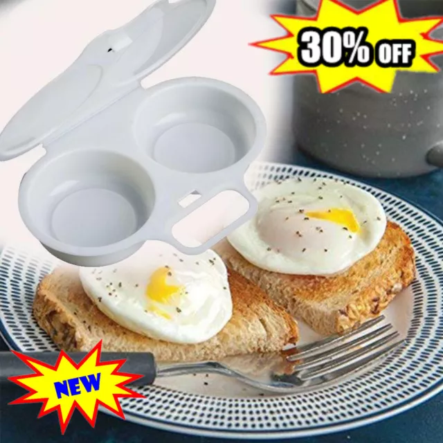 Microwave Double Cup Egg Cooker Steamer Perfect Eggs Poacher Cookware UK