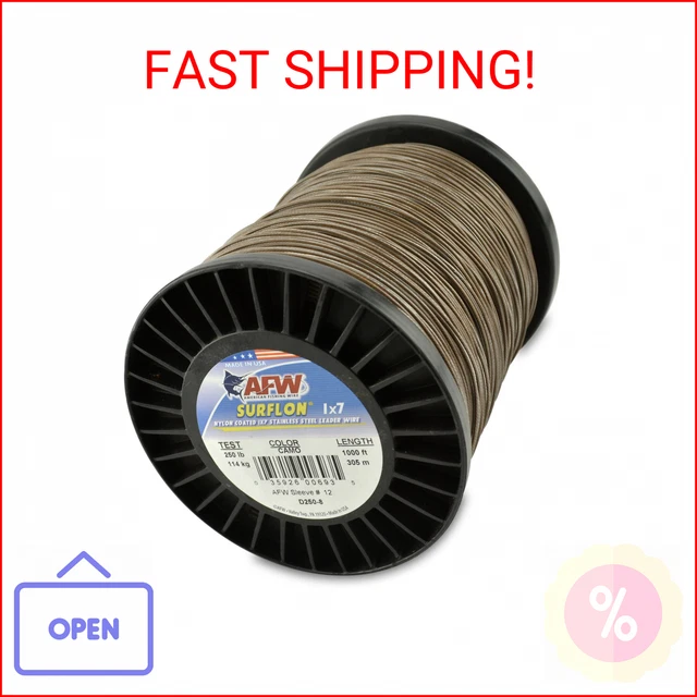 1x7 Stainless Steel Leader Wire with Nylon Coating by American Fishing Wire