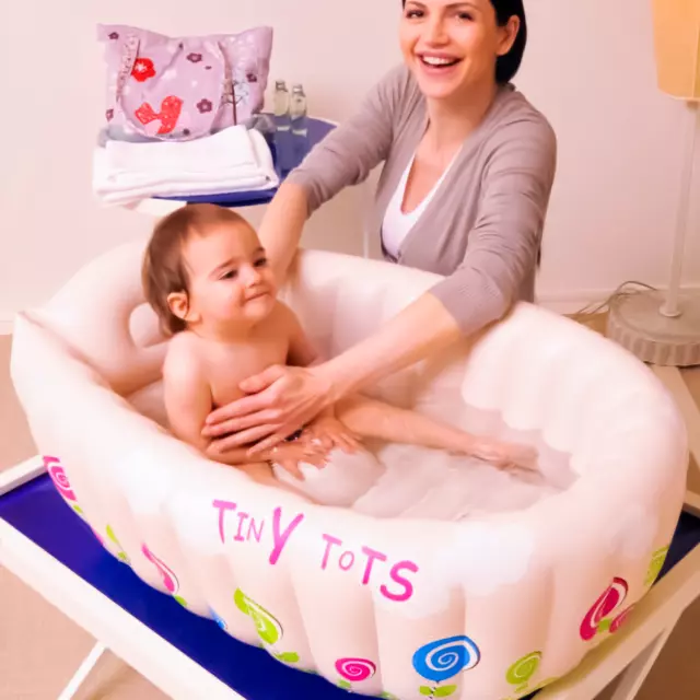 Nouveau Bain À Remous Gonflable Pour Bébé Bain À Remous Capteur De Chaleur Bébé Baignoire De Voyage 2