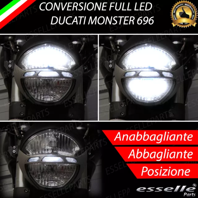 Kit Full Led Ducati Monster 696 Anabbagliante Abbagliante E Luce Posizione Led