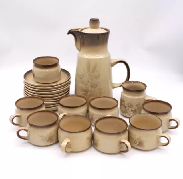 DENBY Memories Coffee Set 13 Pcs for 8 Coffee Pot Cups Saucers Jug Bowl