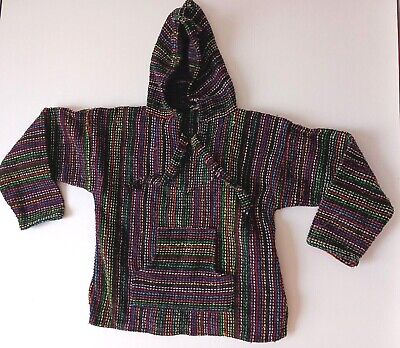 Child Size 10 Colorful Drug Rug Hooded Poncho