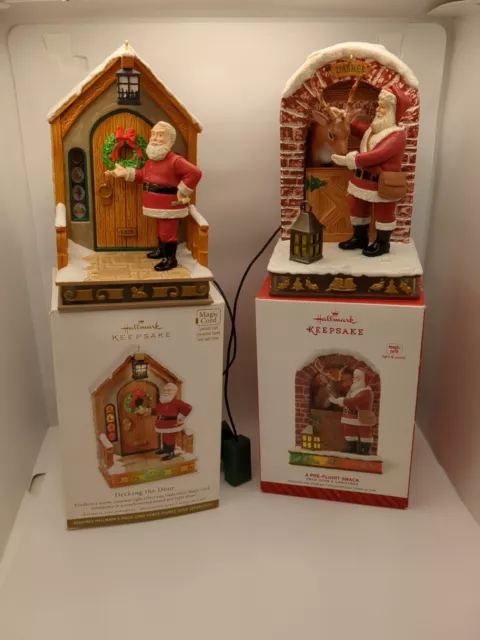 Hallmark Ornament A Pre-Flight Snack Once Upon a Christmas & Decking The Door