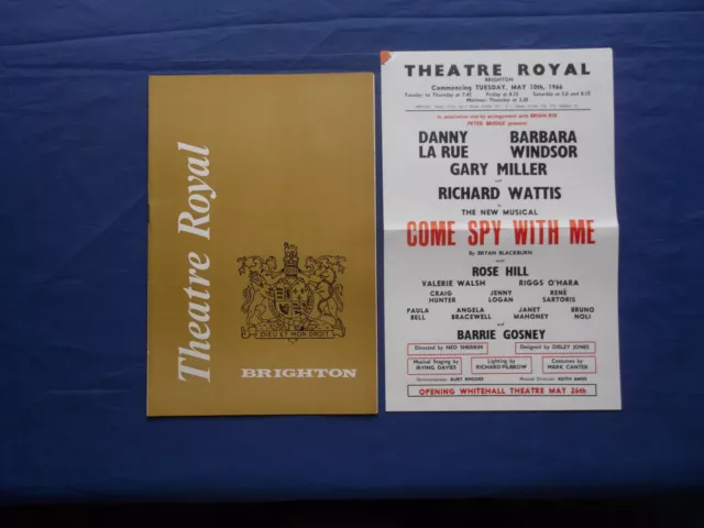 "COME SPY WITH ME" THEATRE ROYAL BRIGHTON PROGRAMME 1966 Barbara Windsor + Flyer