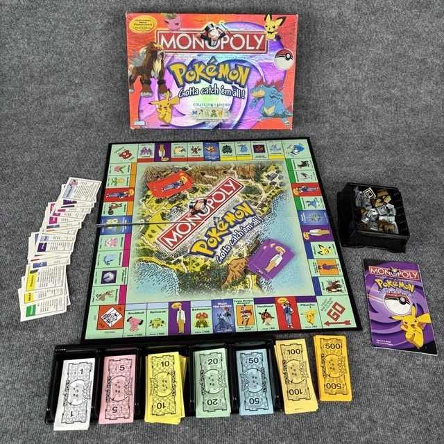 POKEMON MONOPOLY COLLECTORS Edition Board Game Gold & Silver 2001