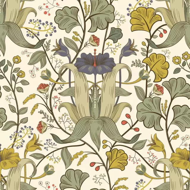 VEELIKE Beige Floral Wallpaper Vintage Floral Contact Paper for Walls Cabinets