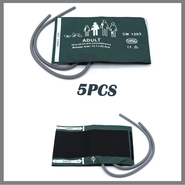 5Pcs Reusable NIBP Blood Pressure Patient Monitor Cuff double tube cir:25-35cm