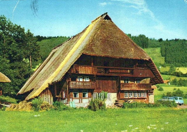 Vintage Continental Size Postcard Typical Cottage In The Black Forest Germany