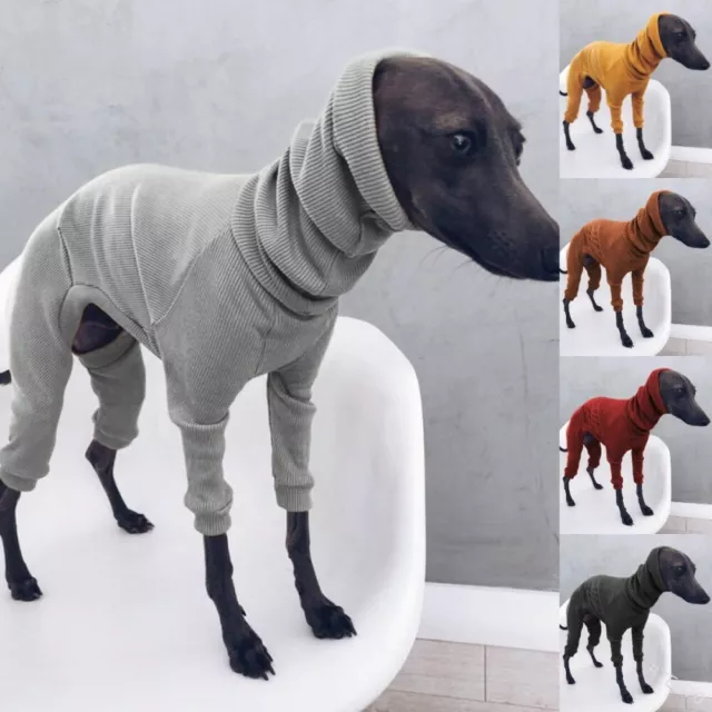 Pet Winter Dog Clothes Greyhound Whippet Lurcher Warm Jumper High Collar Sweater