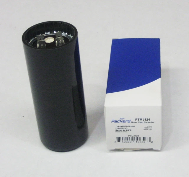 Packard PTMJ124 Motor Start Capacitor. 134-149 MFD UF / 220-250 VAC