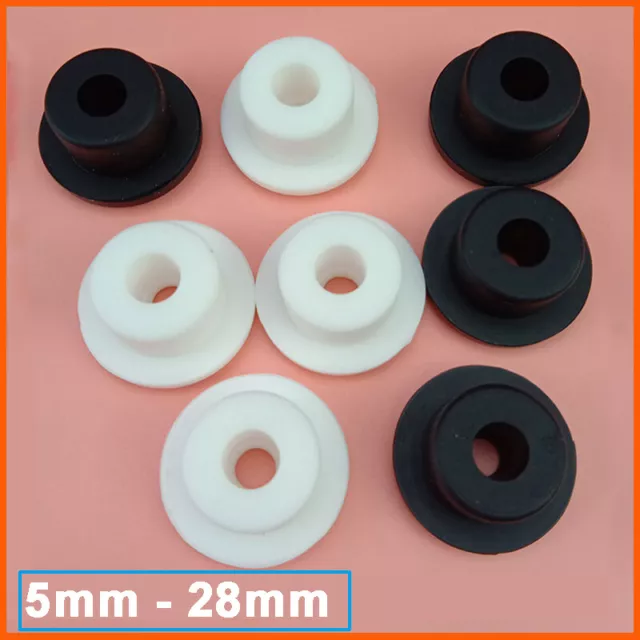 Wiring Grommets Silicone Rubber Grommet Open Blind Plug Bungs 5-28mm Black/White