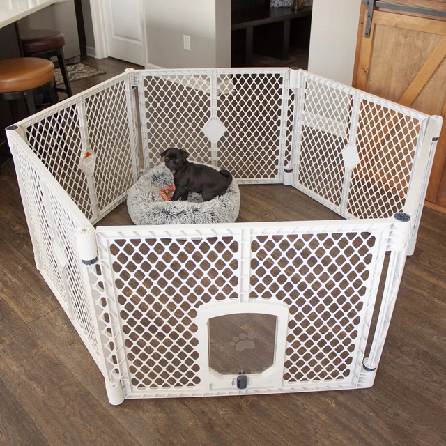 PORTABLE PLASTIC PET Dog Fences Playpen Puppy Dog Gate Indoor Outdoor