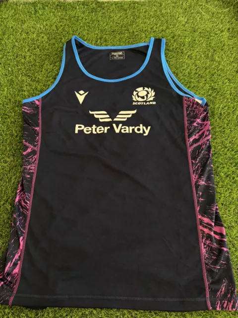 Scotland Rugby Macron Training Vest / Singlet. Perfect Condition Mens Size XL