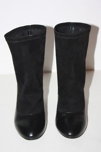 SAN MARINA Bottines Boots Bi Matière Stretch Cuir Noir T 37 TBE 3