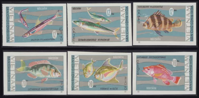 Vietnam Des Nord N° 543/548 ** Nicht Ungezähnt Fische, 1967, Imperf 463-468