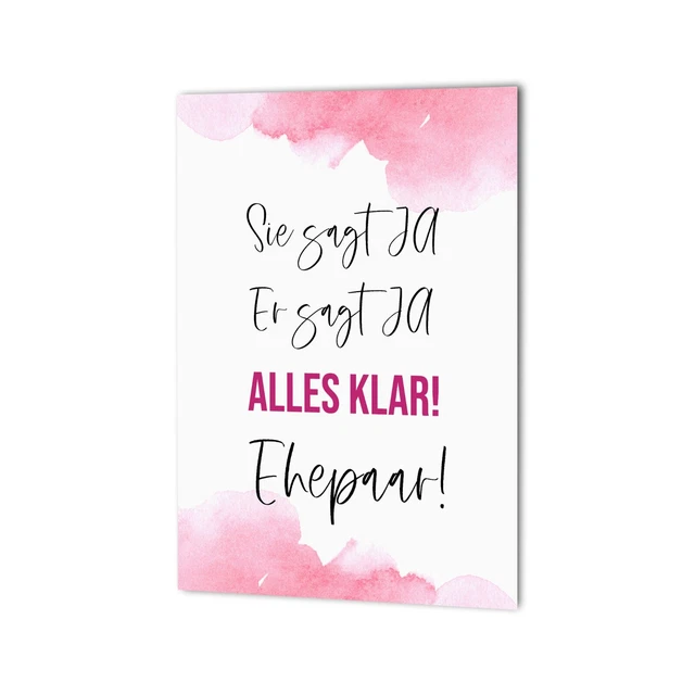 Glückwunschkarte Hochzeit "Sie sagt JA Er sagt JA"