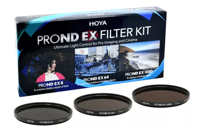 HOYA Pro ND EX Filter Kit ND8,ND64,ND1000, 49, 52, 55, 58, 62, 67, 72, 77, 82mm