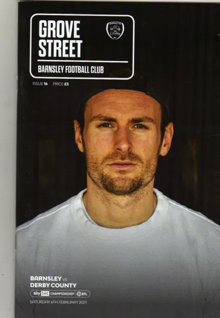 BARNSLEY V DERBY COUNTY 6/2/2021 championship PROGRAMME