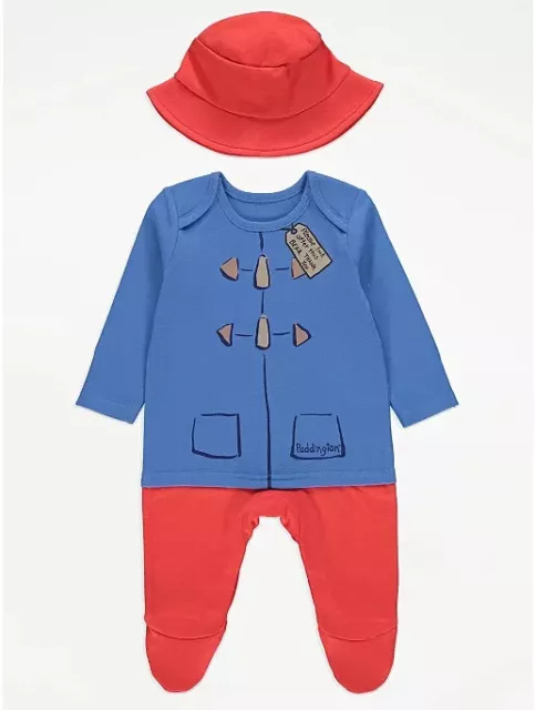 Baby Paddington Bear Outfit Sleepsuit Costume Fancy Dress Boys World Book Day