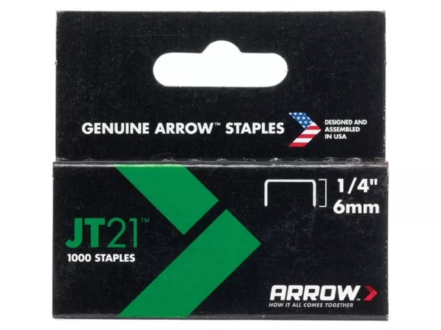 Arrow JT21 T27 Scatola supporti 6 mm 1/4" 1000 ARRJT2114S