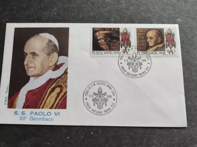 Ersttagsbrief Vaticano 1978 Vatikan  Papst Paul VI.