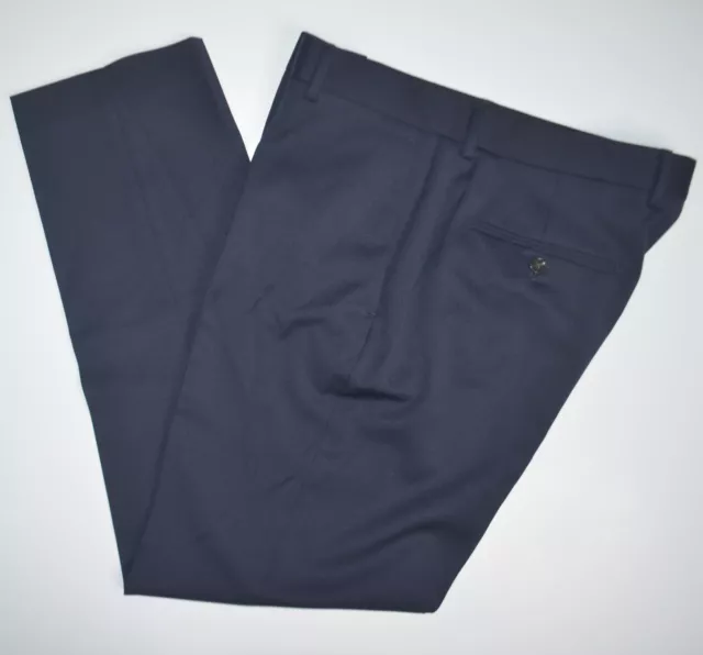 MINT J CREW Bowery Slim Fit Stretch Wool Navy Flat Front Dress Pants 34 ...