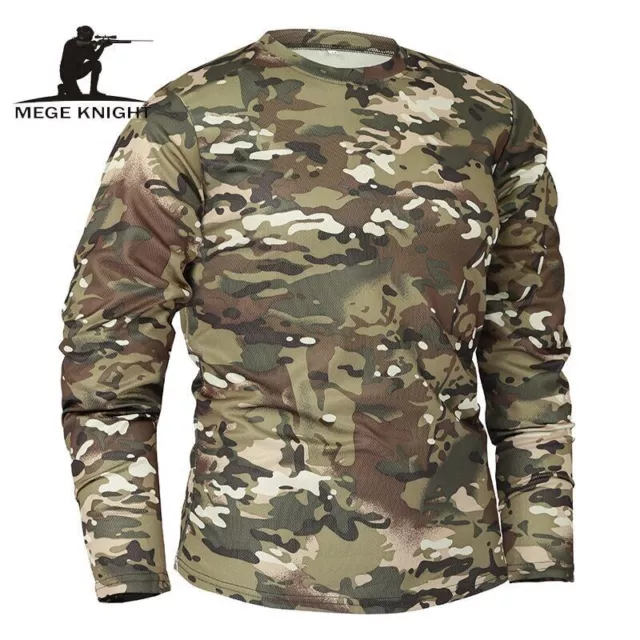 Men Long Sleeve Tactical Camouflage T-shirt Quick Dry Military Army shirt