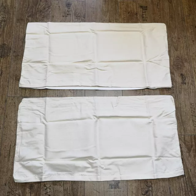 2er Pack Kopfkissenbezug Kissenbezug Kissenhülle 40x80 cm Weiß Baumwolle Leinen