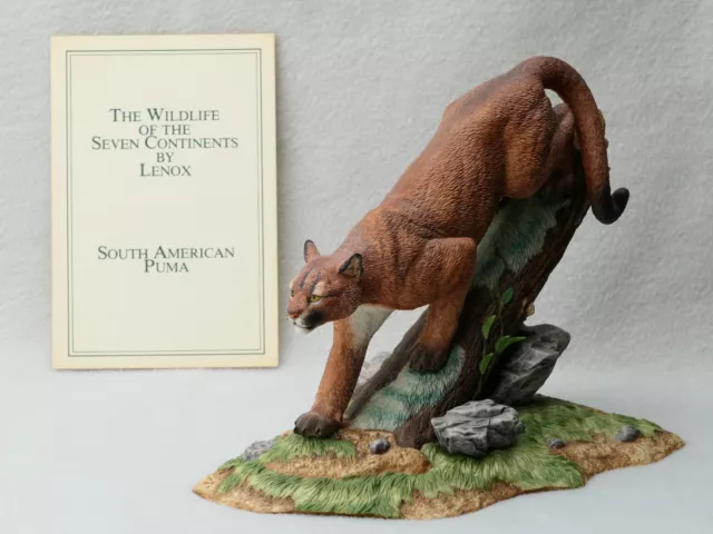 Lenox Wildlife of the Seven Continents South America PUMA Porcelain Figurine