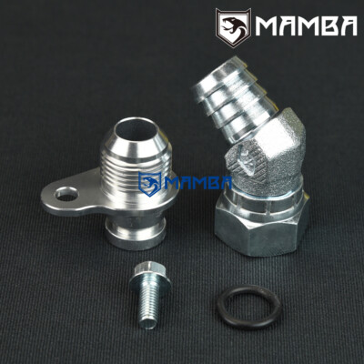 AMG A45 CLA45 M133 10AN 3/4" Barb Turbo Oil Pan Oil Return Drain Flange Fitting