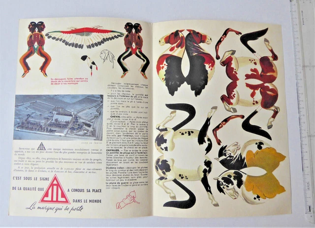 Découpage publicitaire sous-vétements JIL -  cheval et Indien - années 50