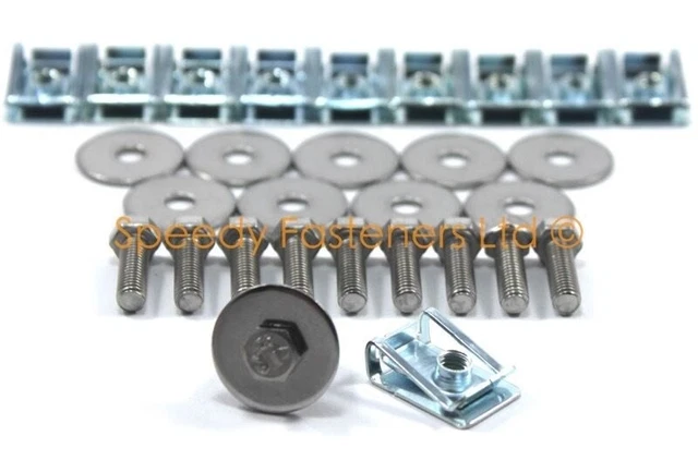 Stainless Steel Engine Under Tray Splash Shield Clips For Renault Trafic Vivaro