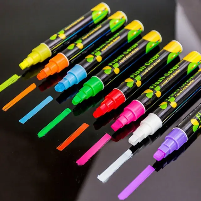 Colorido resaltador de tiza líquida de doble punta pluma marcador lápiz de neón M3L9