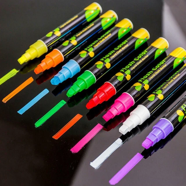 Colorido resaltador de tiza líquida de doble punta pluma marcador lápiz de neón M3L9