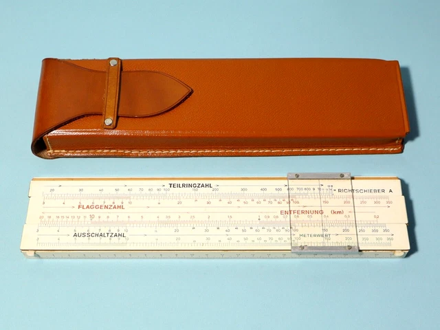 1941 WWII GERMAN HEL Artillery Military Slide Rule in Leather Case £180 ...
