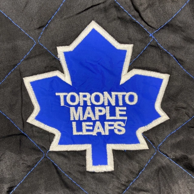 Toronto Maple Leafs Jacket Mens Medium Black Blue NHL Hockey Quilted Coat 2