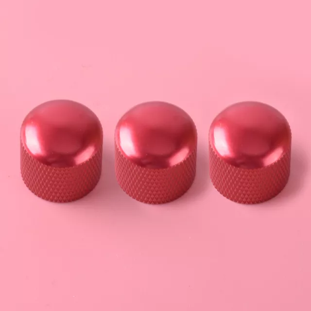 3pcs Red Metal Dome Tone Volume Control Knobs For Electric Guitar Bass Parts