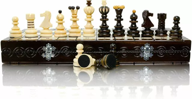 Impresionante juego de ajedrez de madera grande PEARL XL 42cm/16in. Ajedrez...
