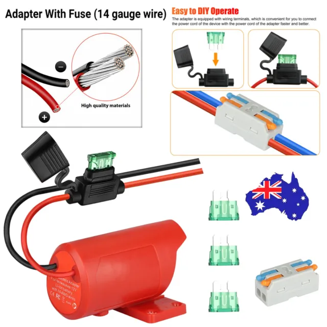 BATTERY ADAPTER FOR Milwaukee M18 18V To Dock Power 2 Wirings Output DIY  Red Bla $15.88 - PicClick AU